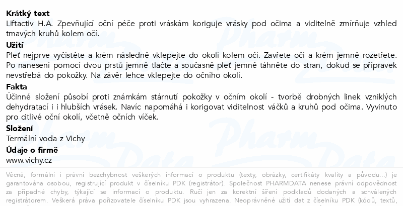 VICHY LIFTACTIV Hyaluronic Specialist oční kr.15ml
