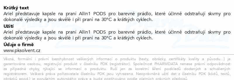 Ariel Color gelové kapsle na praní 100ks