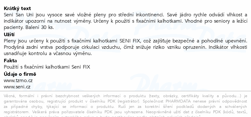 Seni San absorpční vložné pleny uni 30ks
