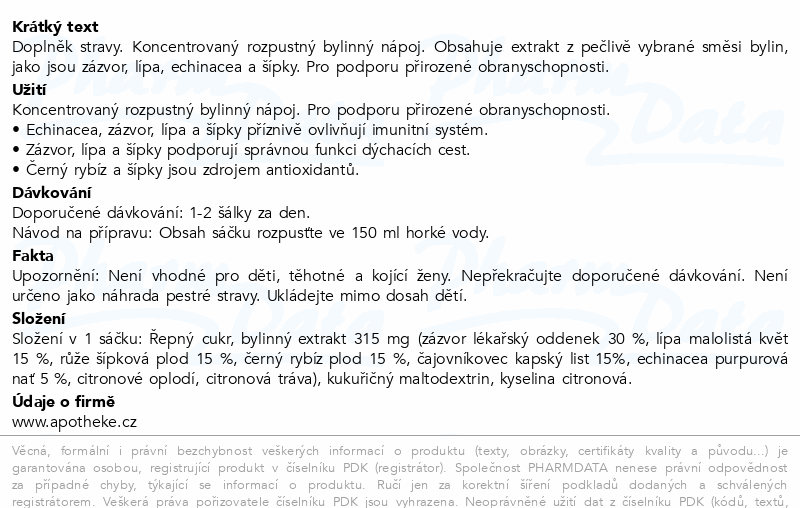 Apotheke EXTRACTea Immunity bylinný nápoj 30x5g