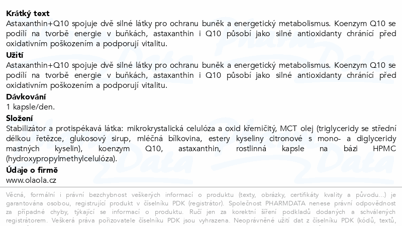 OlaOla Astaxanthin+Q10 cps.60