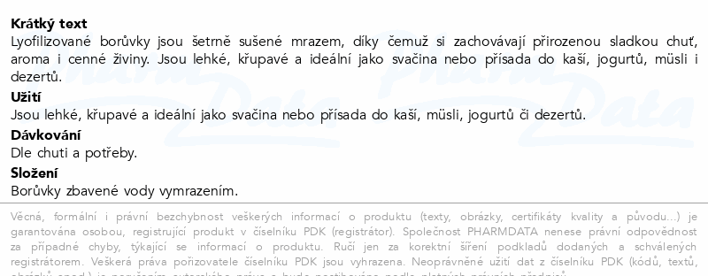 Allnature Borůvky Lyo mrazem sušené 100g
