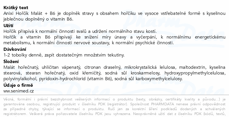 Anixi Hořčík Malát + B6 tbl.60