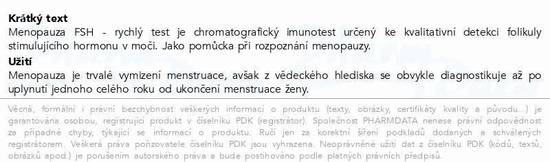 JusChek Menopauza (FSH) rychlý test 1ks