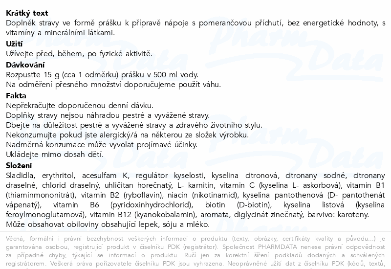 Oshee Hydr.Hydro Syn.Compl.Oran.+L-carn.zero 330g