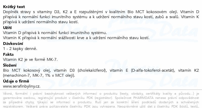 Serafin D3+K2 vitamíny 30ml