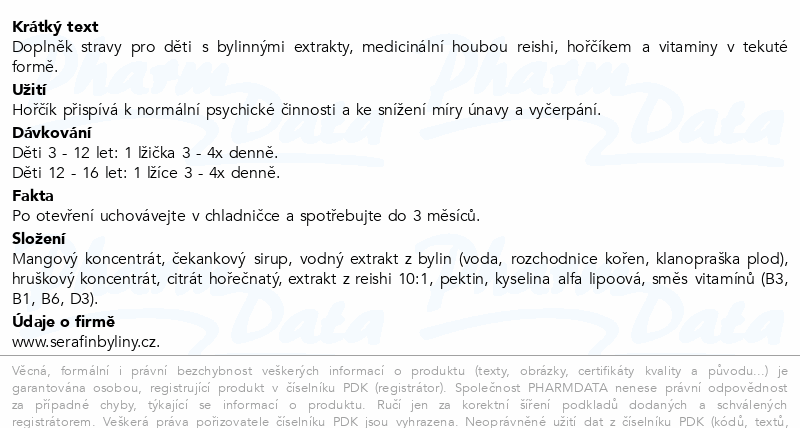 Serafin Serafínkův děts.sirup Učení a pozorn.200ml