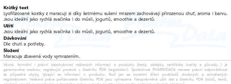 Allnature Maracuja Lyo mrazem sušená 100g