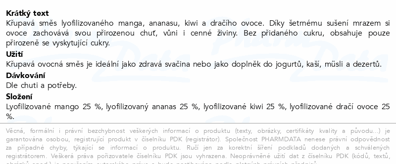 Allnature Tropický mix Lyo mrazem sušený 100g