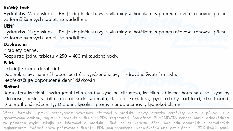 Oshee Drop In Hydrot.Magn.+B6 Oran.-Lem.zero tbl.8