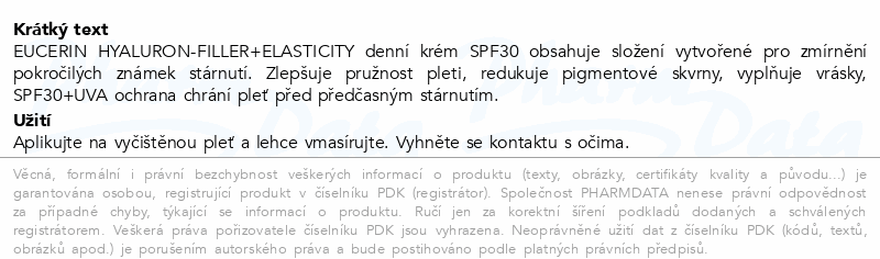 Eucerin Hyal-Fill+Elast.d.kr.SPF30 refill 50ml new