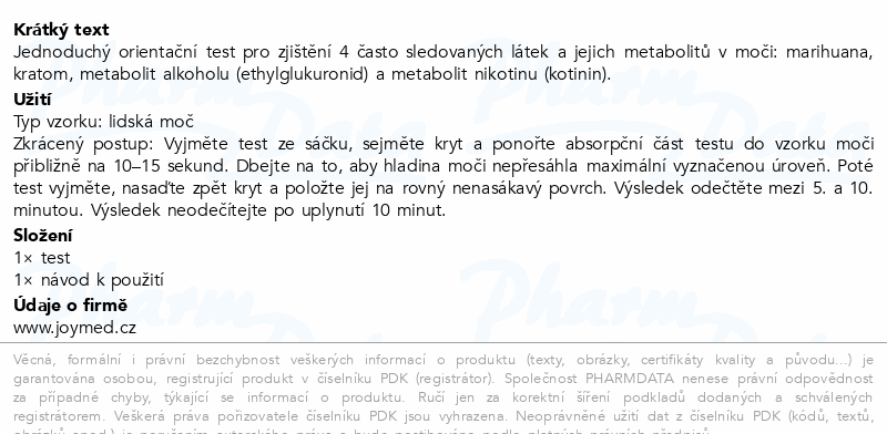 JoyTest 4v1 Test na drogy z moči 1ks