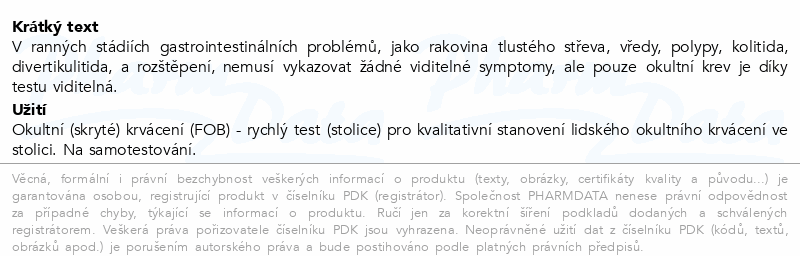 RapiClear Occult blood FOB test 1ks
