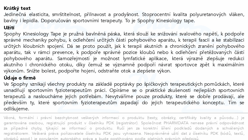 Spophy Kinesiology tape béžová 5x500cm