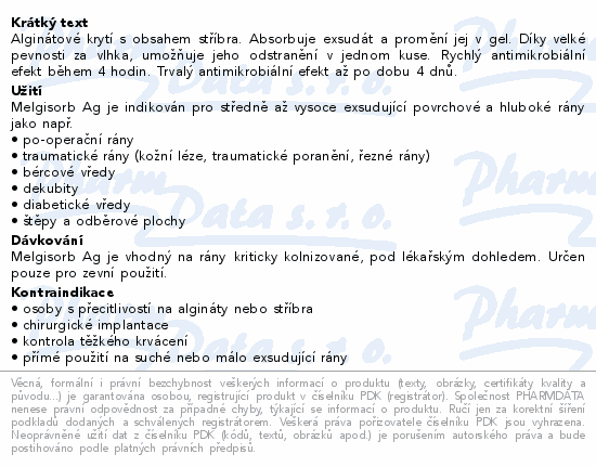 Melgisorb Ag absorp.algin.krytí ster.15x15cm 10ks