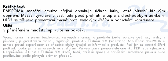 Emspoma Masážní emulze hřejivá O růžová 500ml