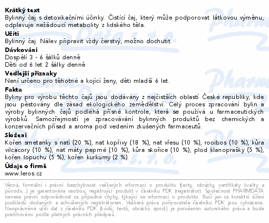 LEROS Bylinkový detox čaj 20x1.5g