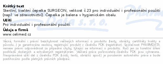 Čepelka skalp.SURGEON č.23 sterilní 1ks