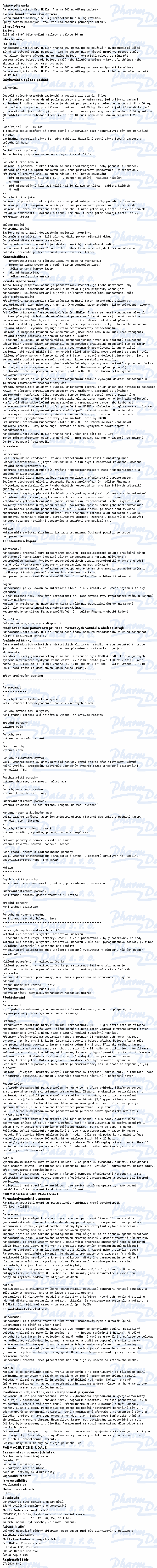 Paracetamol/Kofein Dr.Müller 500mg/65mg tbl.20